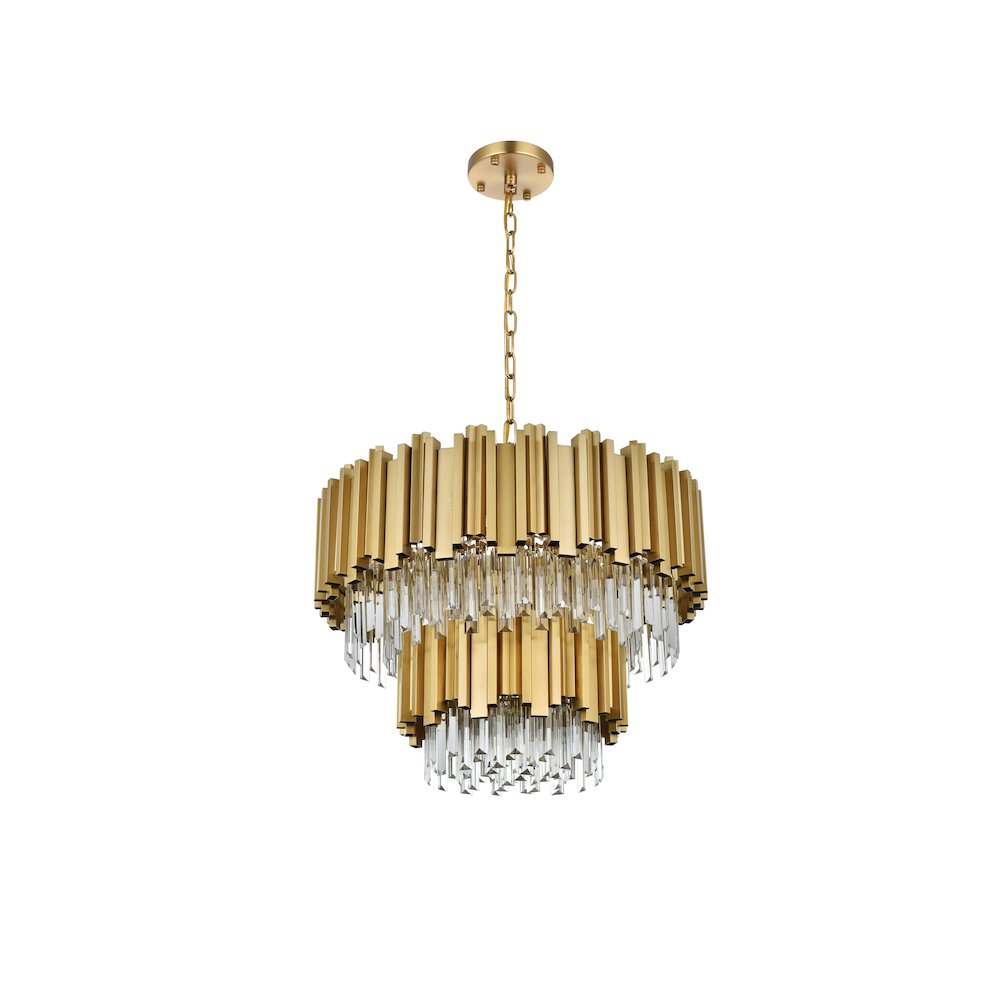 Willow 24 Inch Chandelier In Satin Gold. Picture 7