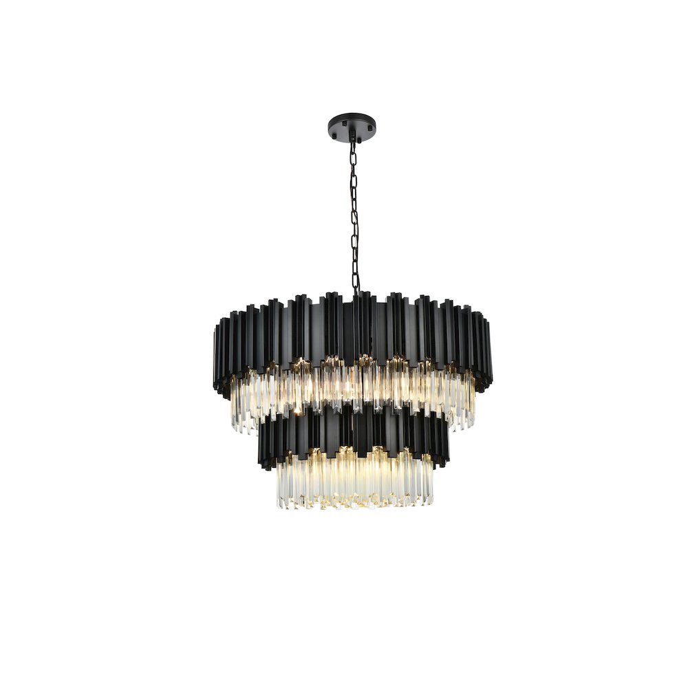 Willow 32 Inch Chandelier In Black. Picture 1