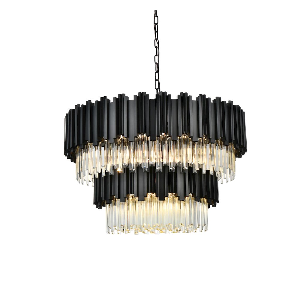 Willow 32 Inch Chandelier In Black. Picture 3