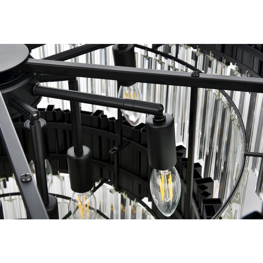 Willow 32 Inch Chandelier In Black. Picture 5