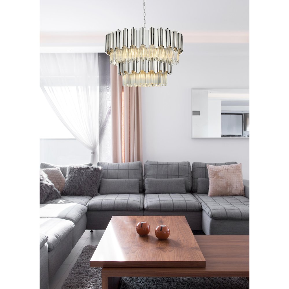Willow 32 Inch Chandelier In Chrome. Picture 2