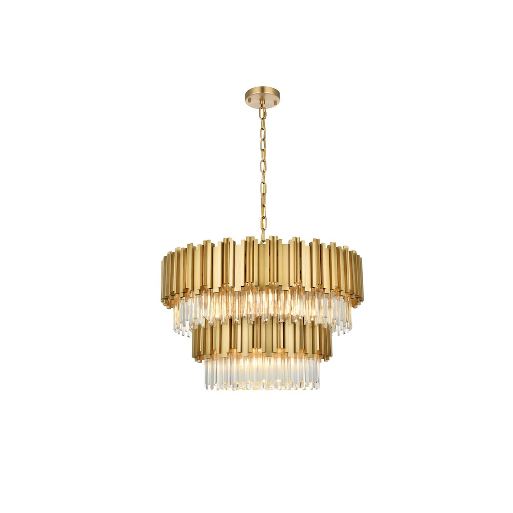 Willow 32 Inch Chandelier In Satin Gold. Picture 1