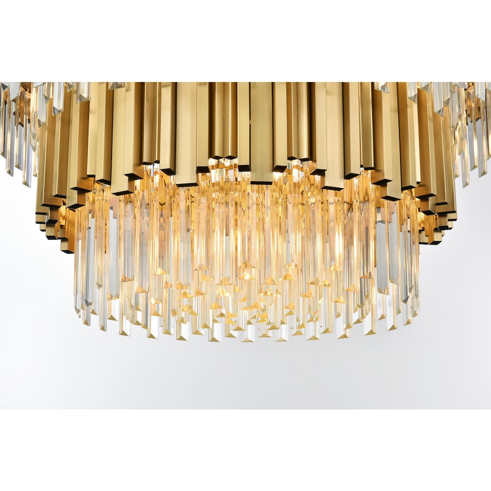 Willow 32 Inch Chandelier In Satin Gold. Picture 4