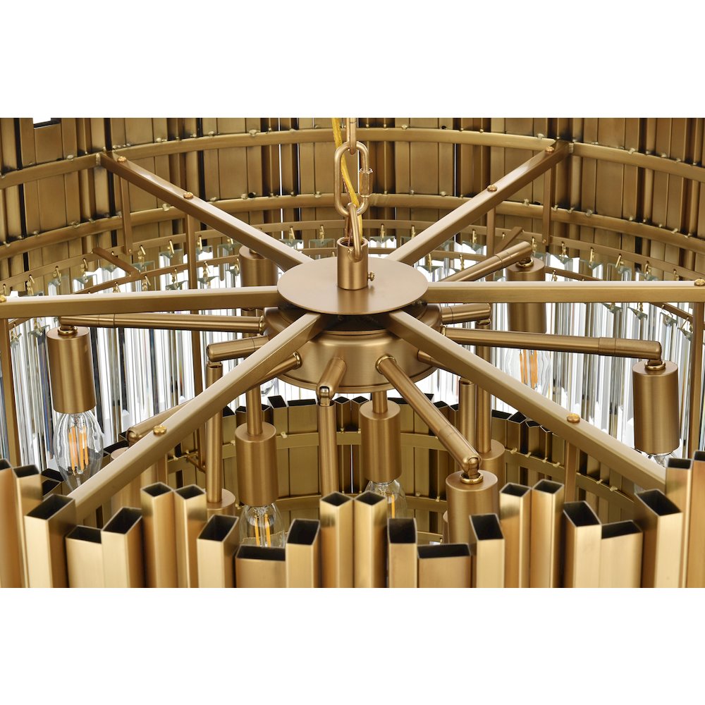 Willow 32 Inch Chandelier In Satin Gold. Picture 5