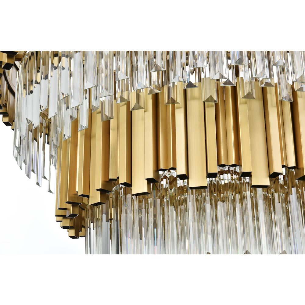 Willow 32 Inch Chandelier In Satin Gold. Picture 6
