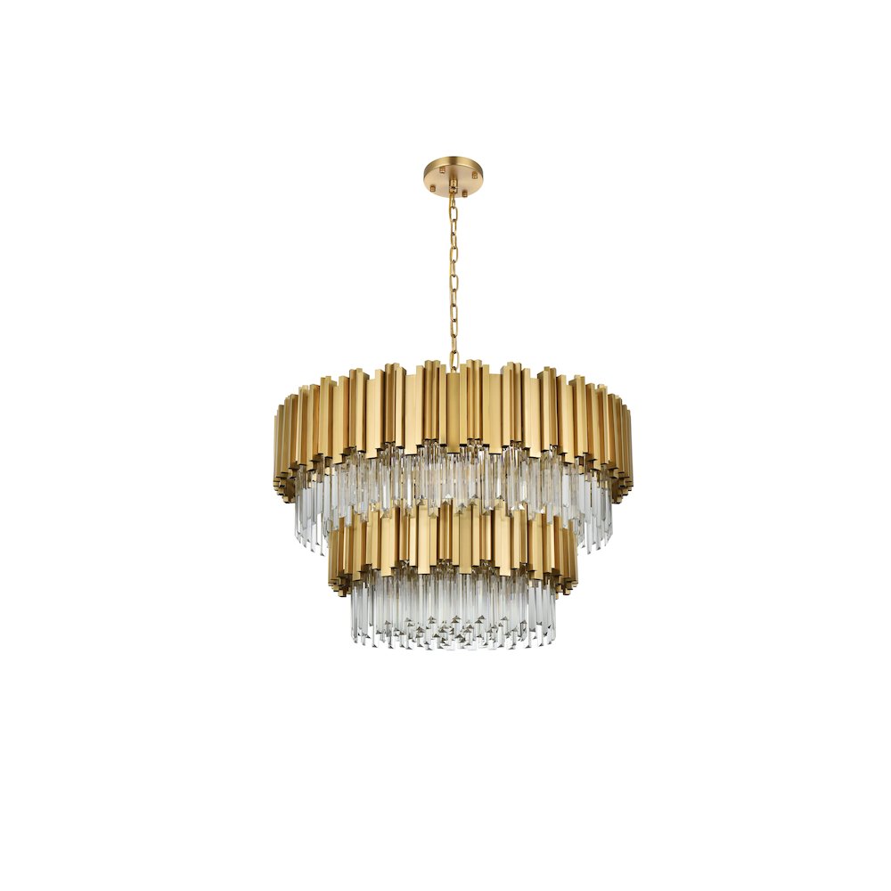 Willow 32 Inch Chandelier In Satin Gold. Picture 7