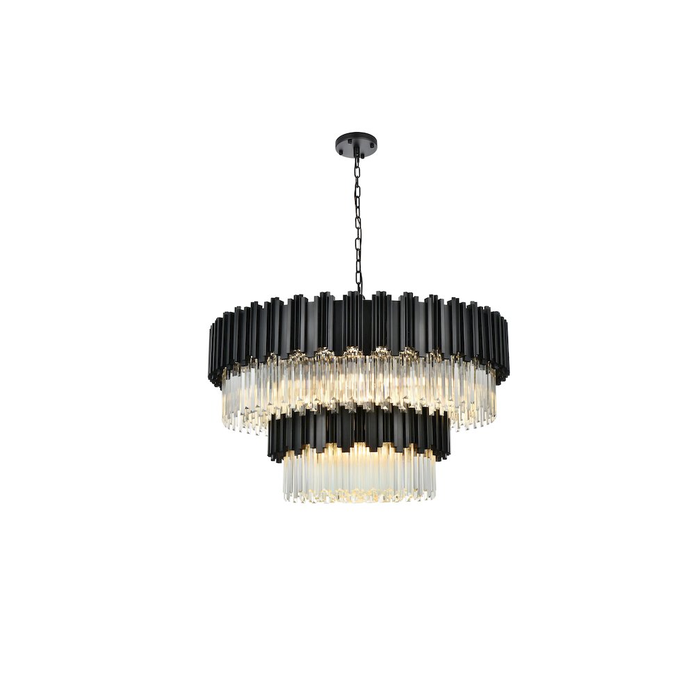 Willow 40 Inch Chandelier In Black. Picture 1