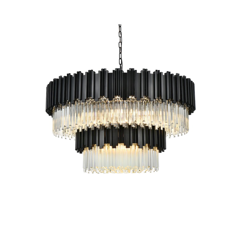 Willow 40 Inch Chandelier In Black. Picture 3