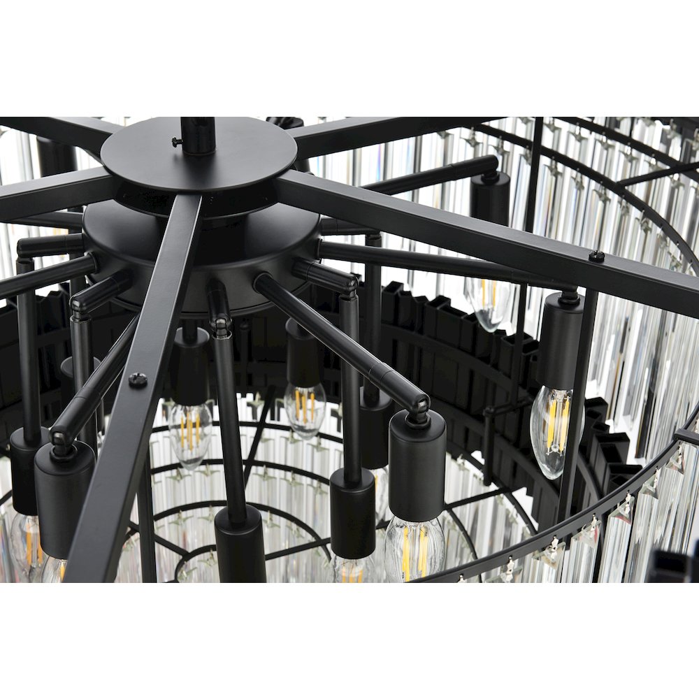 Willow 40 Inch Chandelier In Black. Picture 5