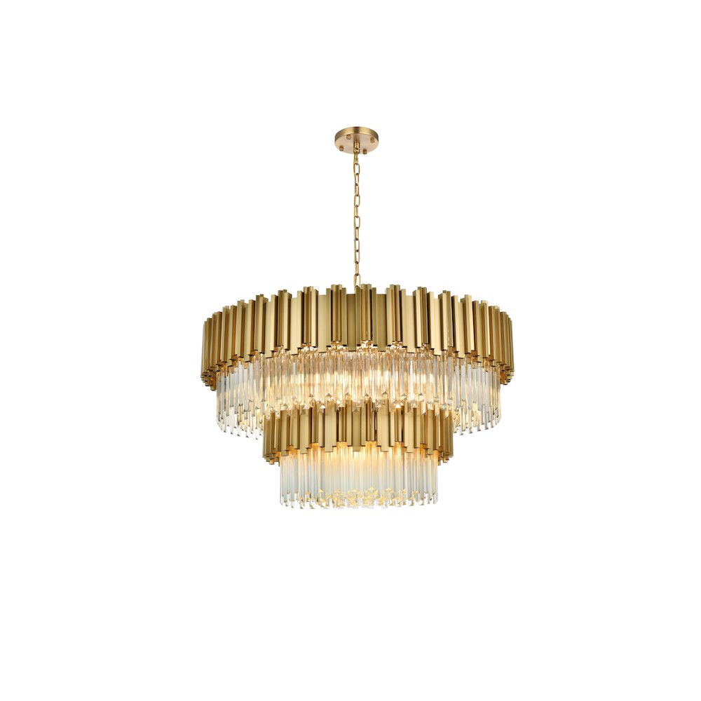 Willow 40 Inch Chandelier In Satin Gold. Picture 1