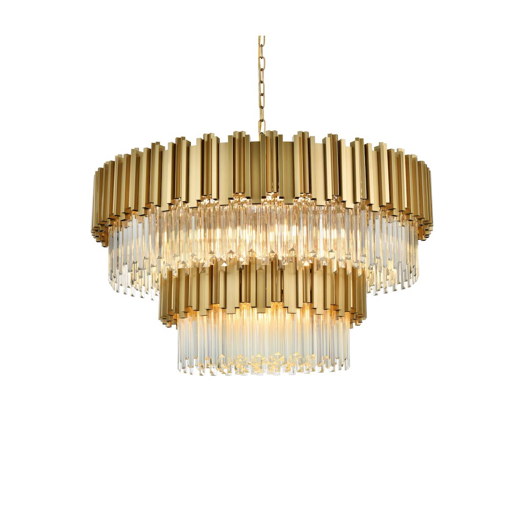 Willow 40 Inch Chandelier In Satin Gold. Picture 3