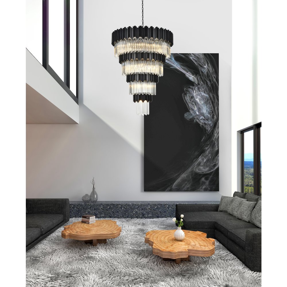 Willow 40 Inch Chandelier In Black. Picture 2