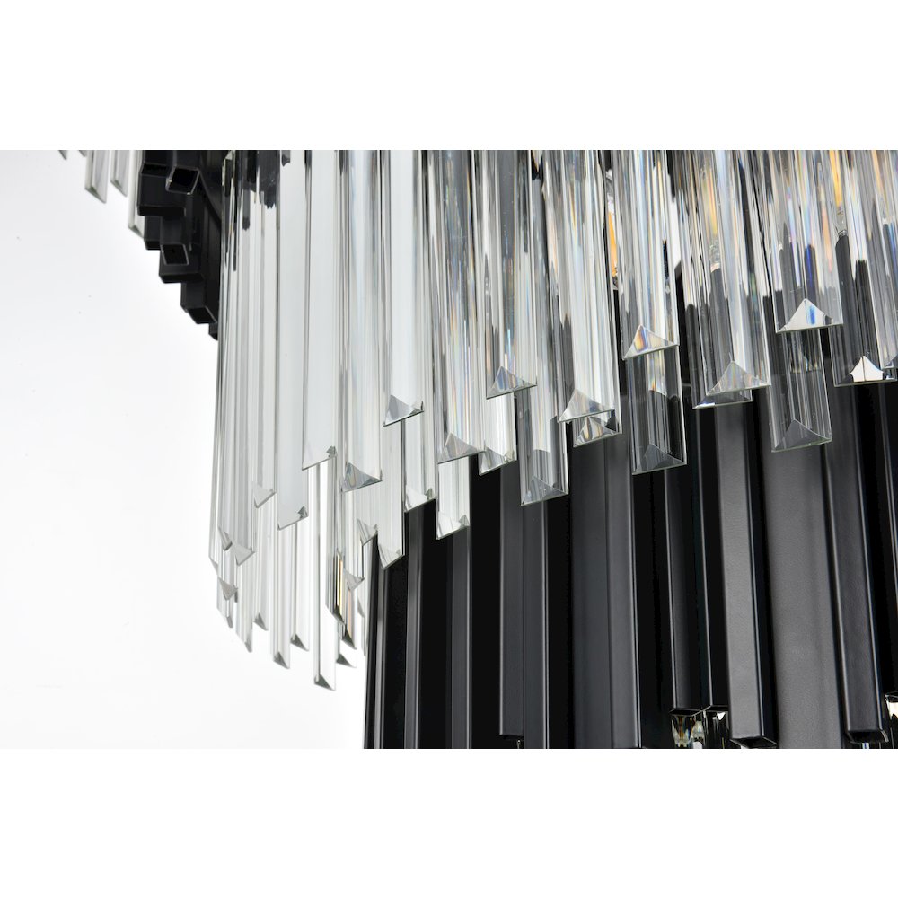 Willow 40 Inch Chandelier In Black. Picture 6
