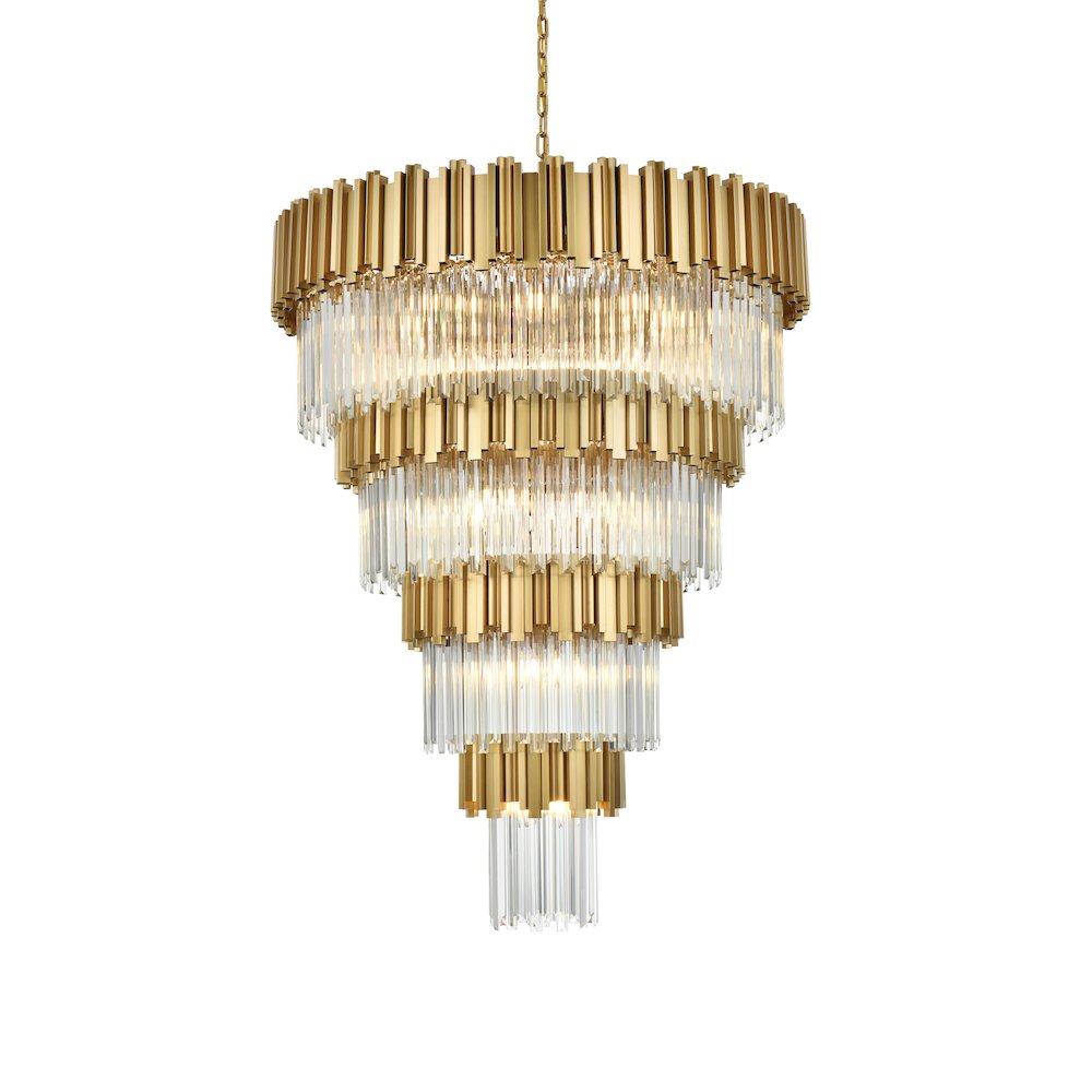 Willow 40 Inch Chandelier In Satin Gold. Picture 3