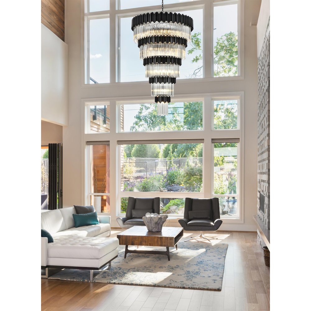 Willow 48 Inch Chandelier In Black. Picture 2