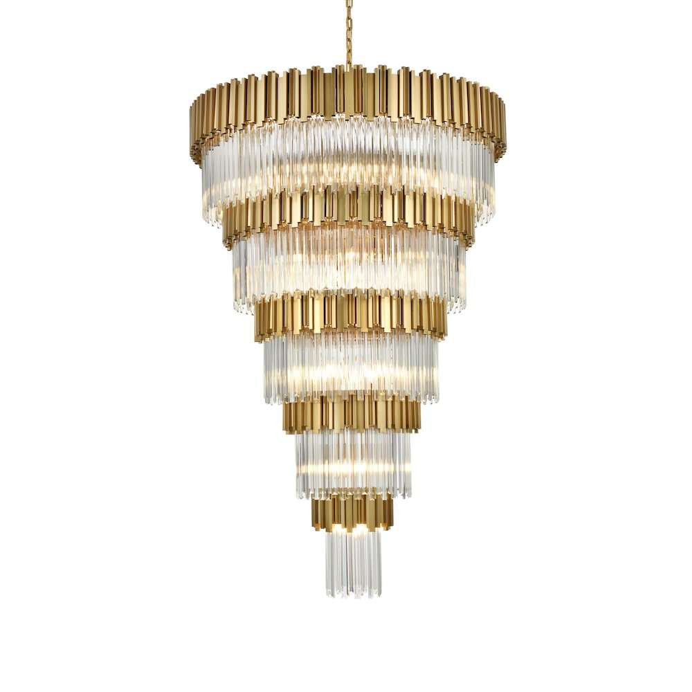 Willow 48 Inch Chandelier In Satin Gold. Picture 3