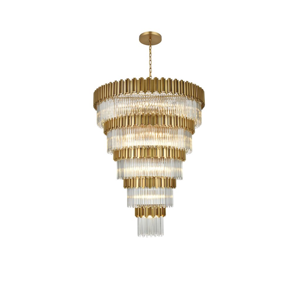 Willow 59 Inch Chandelier In Satin Gold. Picture 1