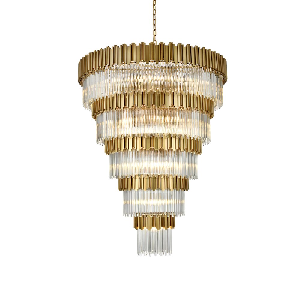 Willow 59 Inch Chandelier In Satin Gold. Picture 3