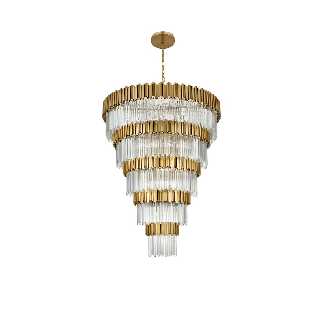 Willow 59 Inch Chandelier In Satin Gold. Picture 7