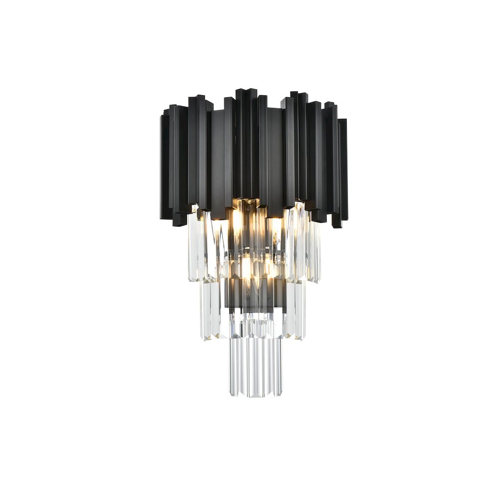 Willow 12 Inch Wall Sconce In Black. Picture 1