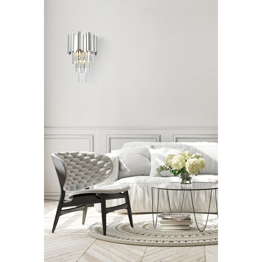 Willow 12 Inch Wall Sconce In Chrome. Picture 2