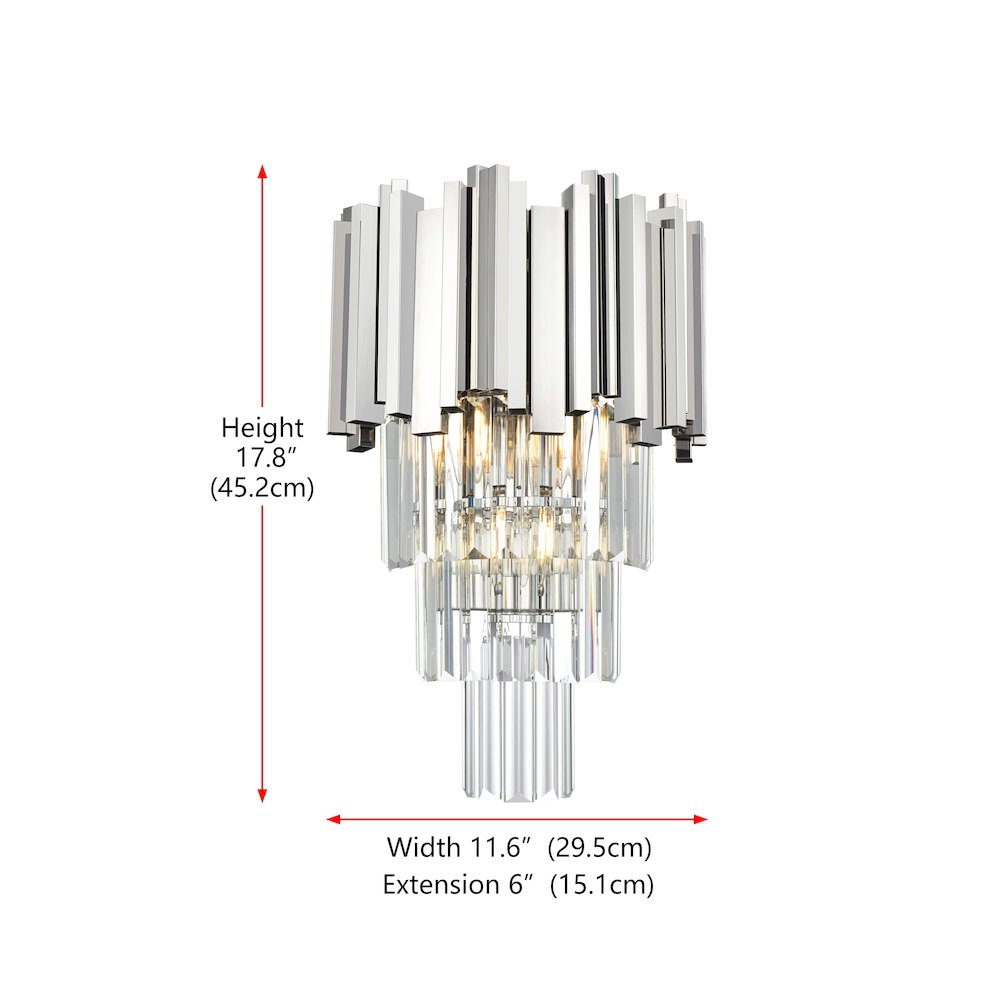 Willow 12 Inch Wall Sconce In Chrome. Picture 8