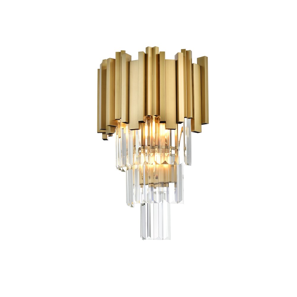 Willow 12 Inch Wall Sconce In Satin Gold. Picture 3