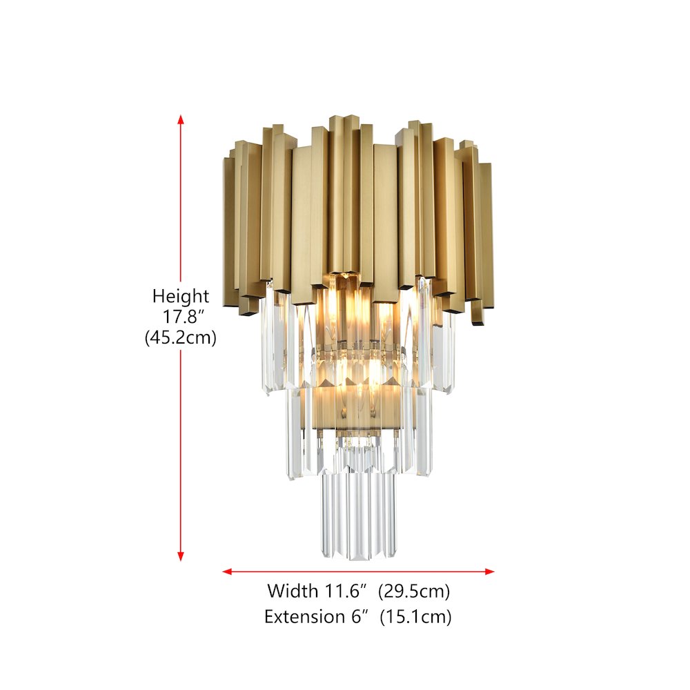 Willow 12 Inch Wall Sconce In Satin Gold. Picture 8