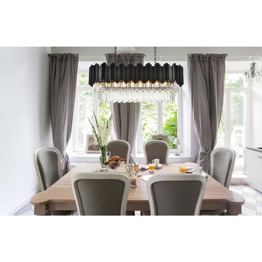 Willow 36 Inch Chandelier In Black. Picture 2
