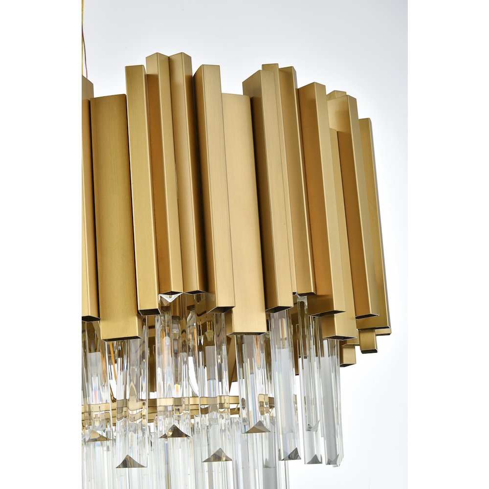 Willow 36 Inch Rectangular Chandelier In Satin Gold. Picture 6