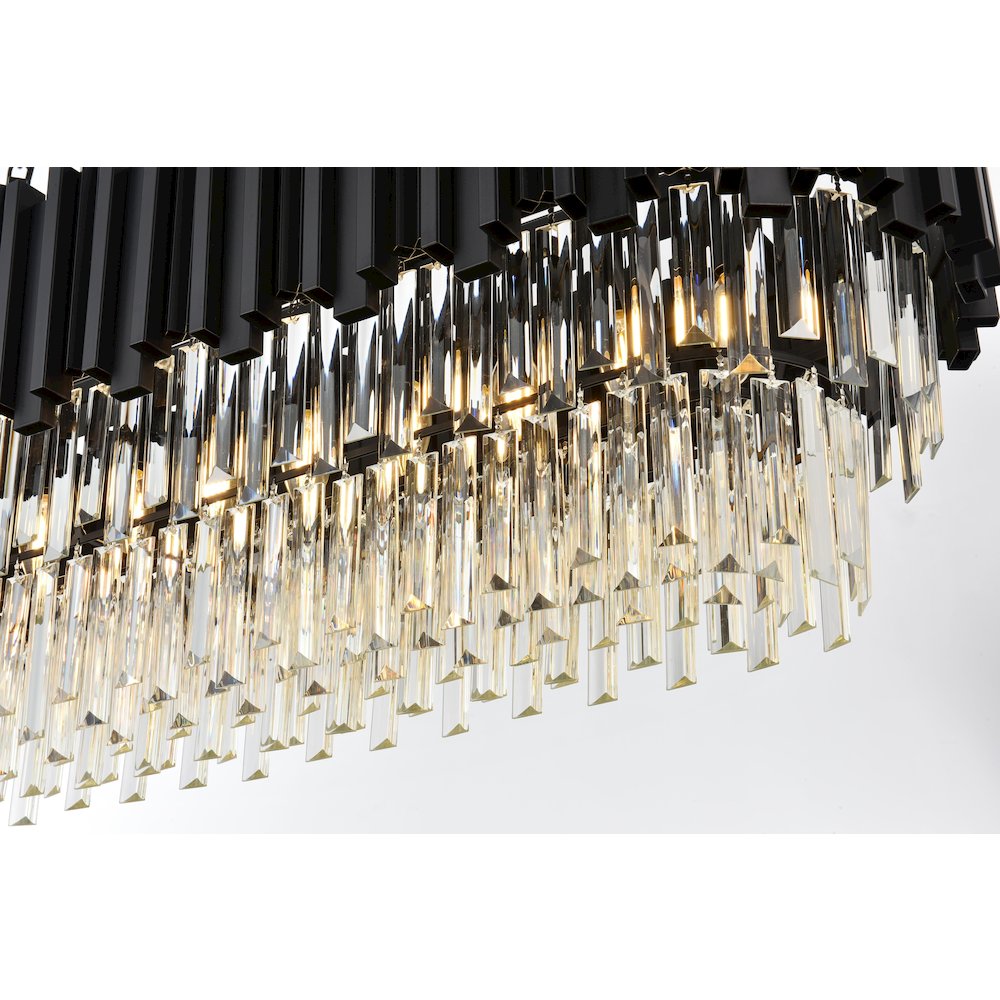 Willow 47 Inch Rectangular Chandelier In Black. Picture 4