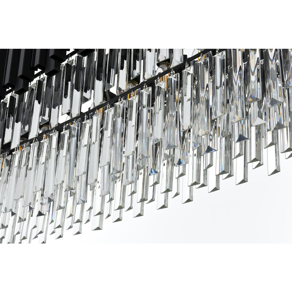 Willow 47 Inch Rectangular Chandelier In Black. Picture 6