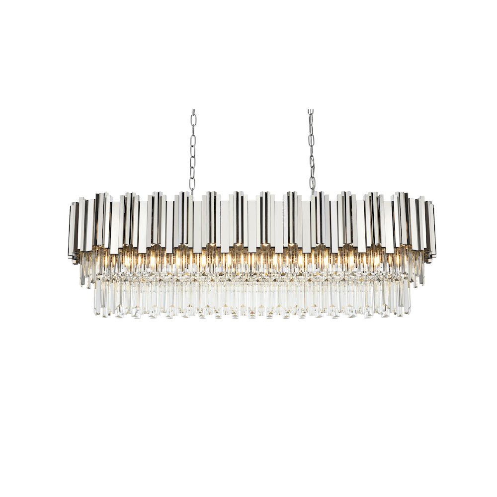 Willow 47 Inch Rectangular Chandelier In Chrome. Picture 3