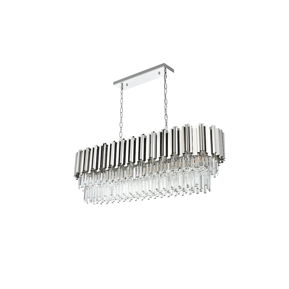 Willow 47 Inch Rectangular Chandelier In Chrome. Picture 7