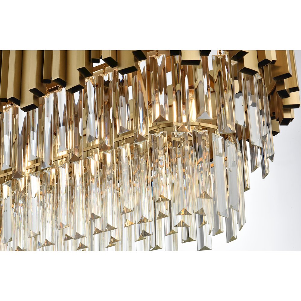 Willow 47 Inch Rectangular Chandelier In Satin Gold. Picture 4