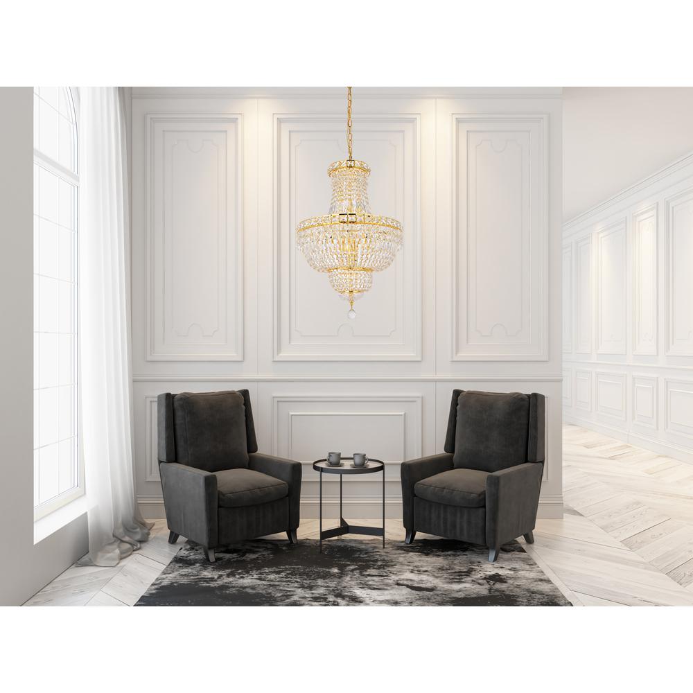 Tranquil 12 light Gold Pendant Clear Royal Cut Crystal. Picture 7