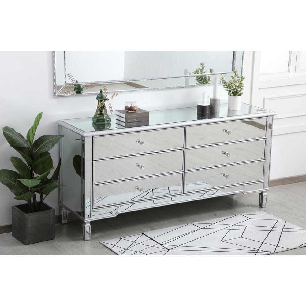 Contempo 72 in. mirrored chest in antique Silver. Picture 3