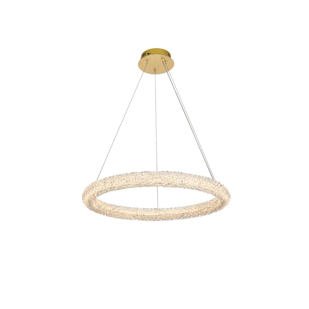 Bowen 26 inch Adjustable LED Chandelier in Satin Gold. Picture 1