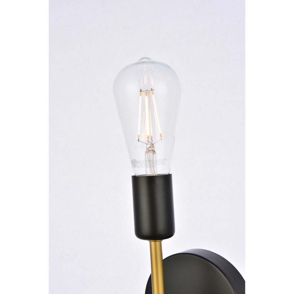 Keely 1 light black and brass wall sconce. Picture 3