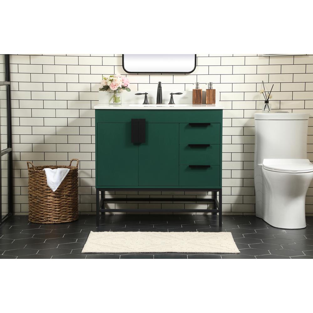 36 inch Single bathroom vanity in green with backsplash. Picture 14