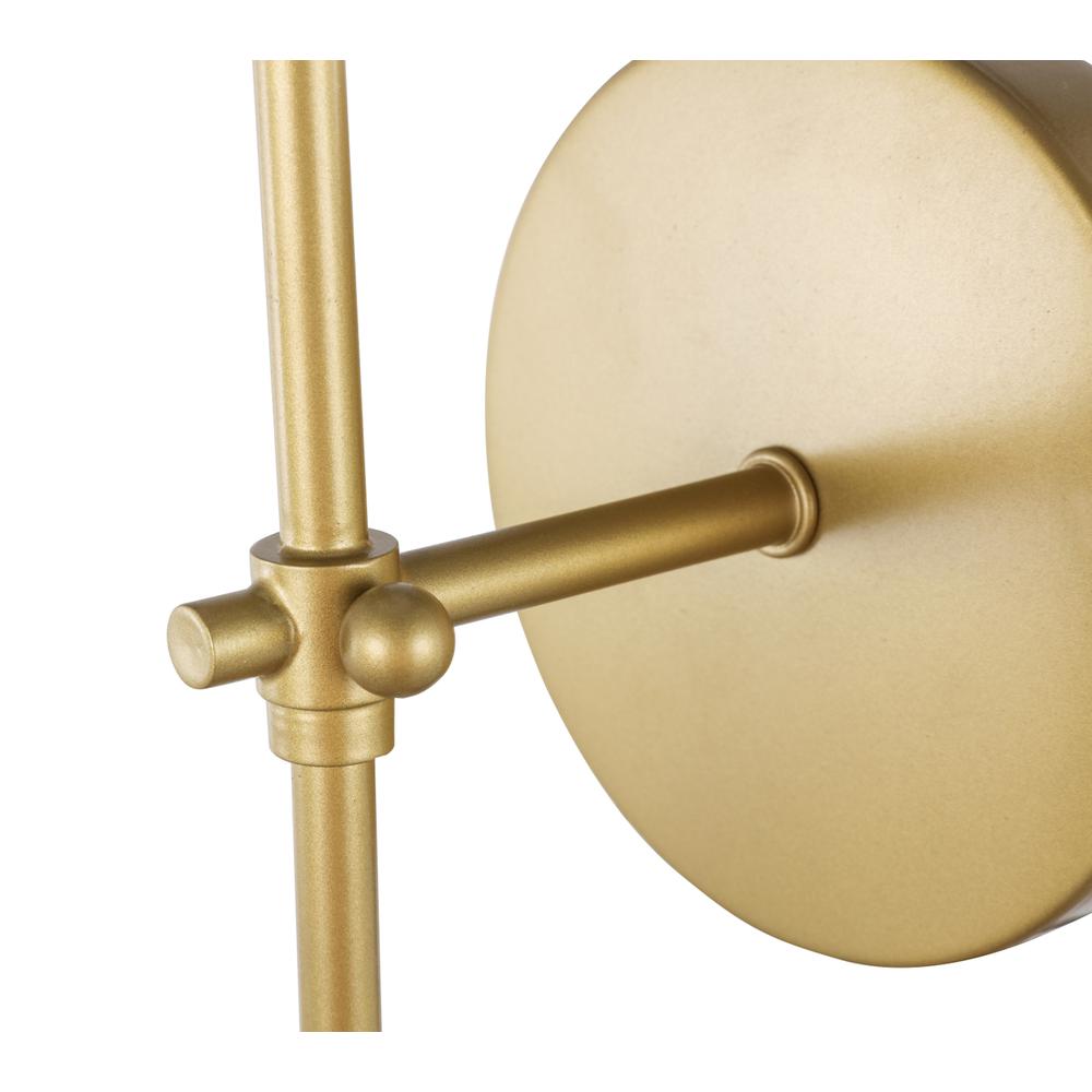 Mel 1 light Brass and White shade wall sconce. Picture 10