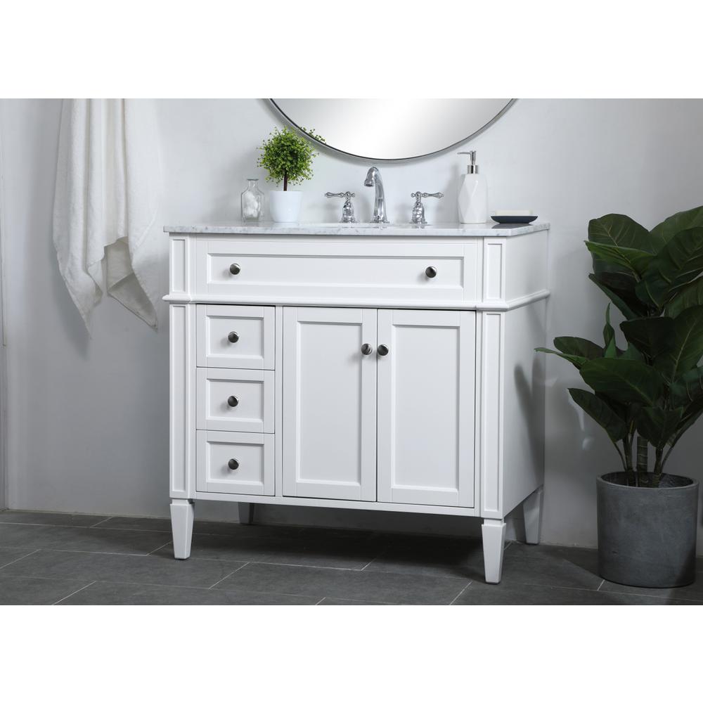 36 inch Single bathroom vanity in White. Picture 2