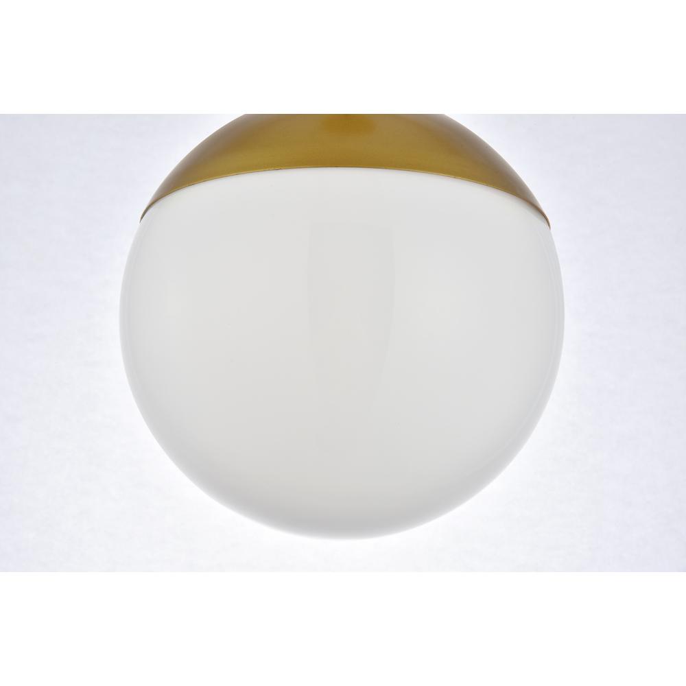 Eclipse 1 Light Brass plug in pendant With Frosted White Glass. Picture 3