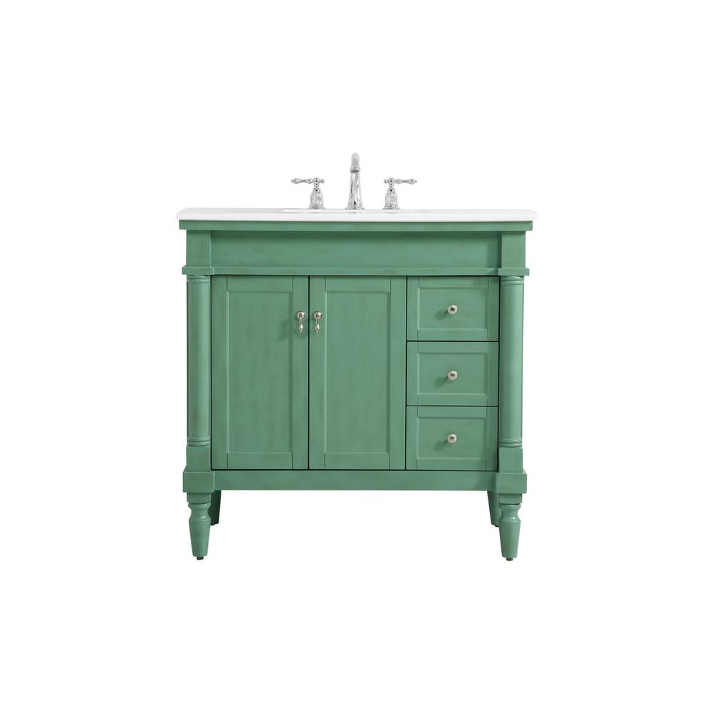 36 inch Single Bathroom vanity in vintage mint. Picture 1