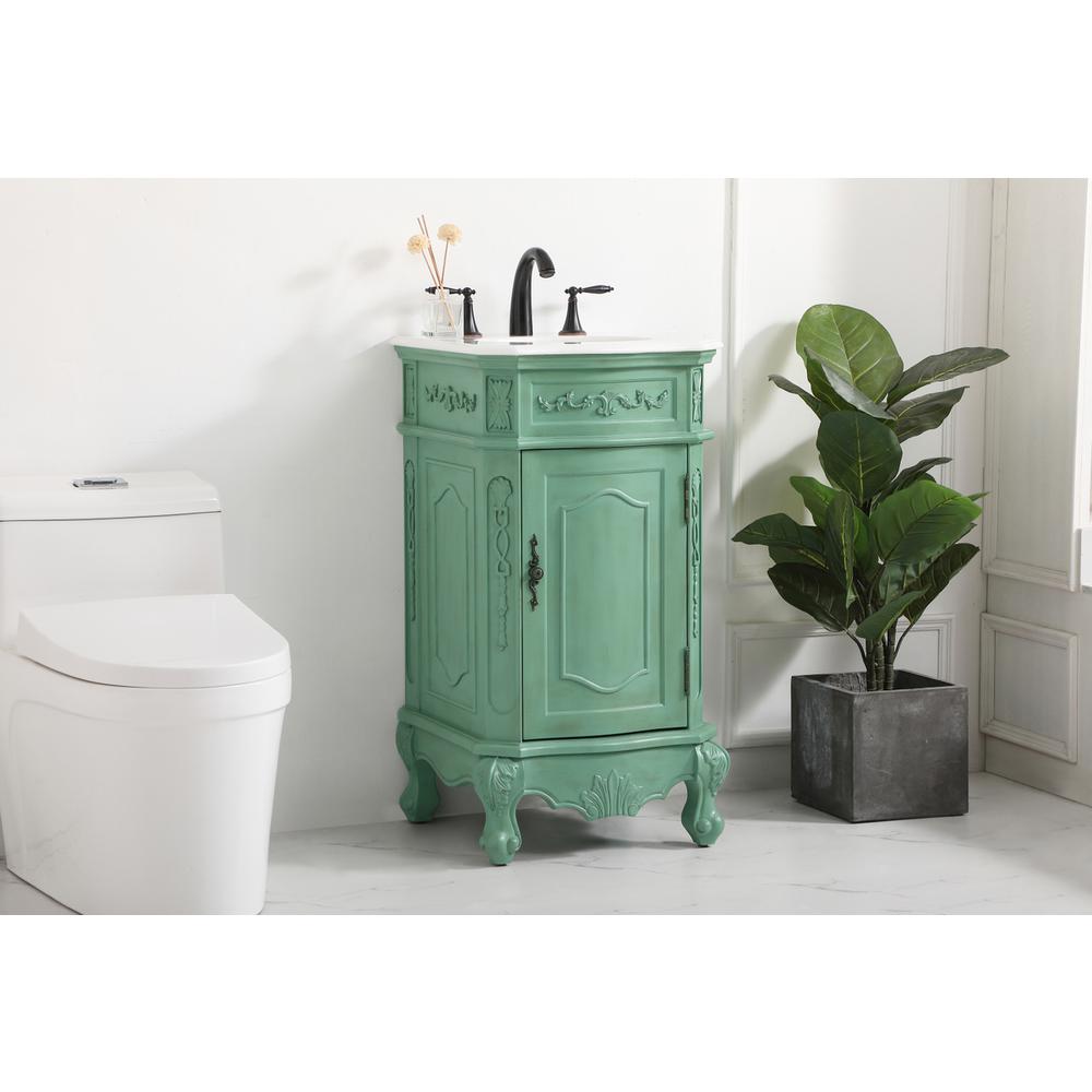 19 inch Single Bathroom vanity in vintage mint. Picture 2