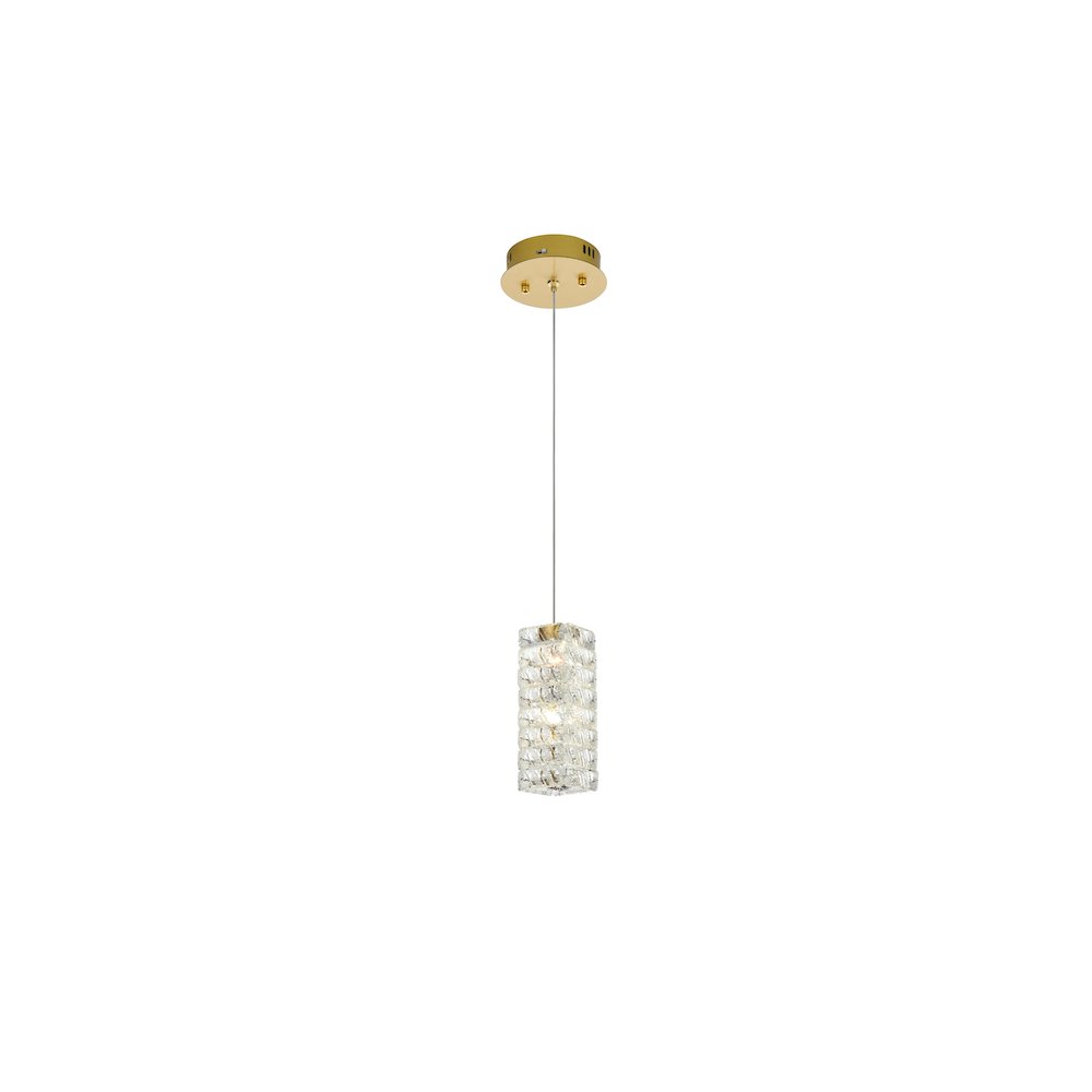 Aston 6.5 inch LED Pendant in Satin Gold. Picture 1
