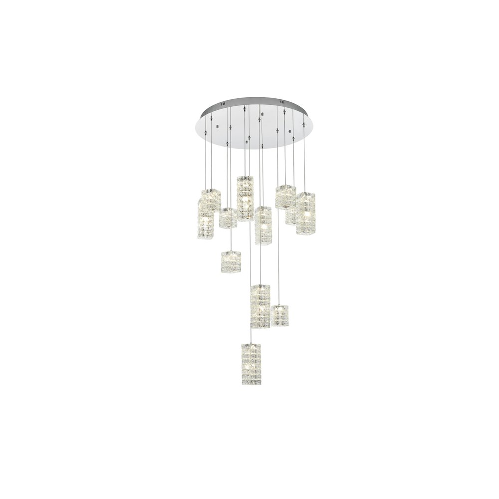 Aston 28 inch LED Pendant in Chrome. Picture 1