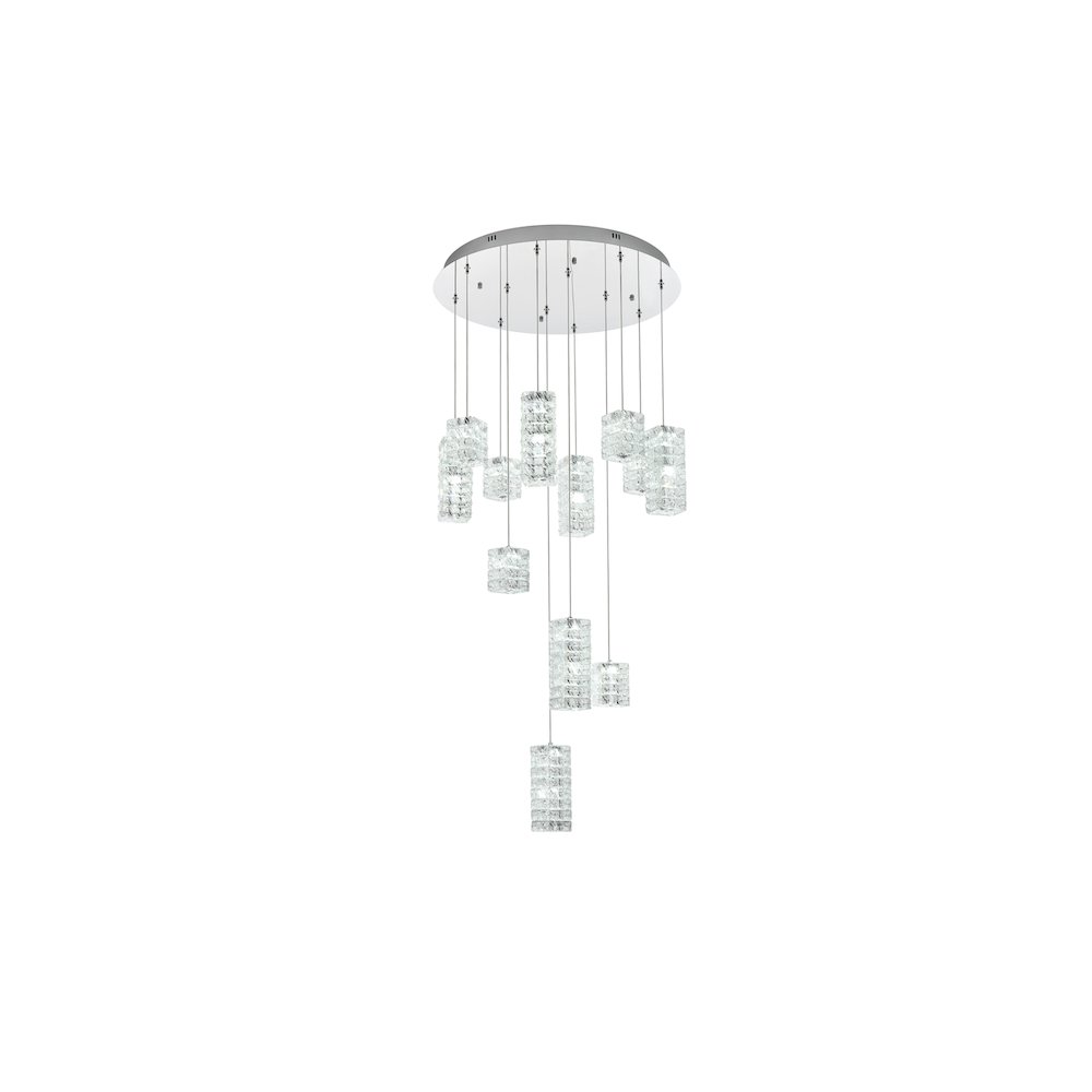Aston 28 inch LED Pendant in Chrome. Picture 4