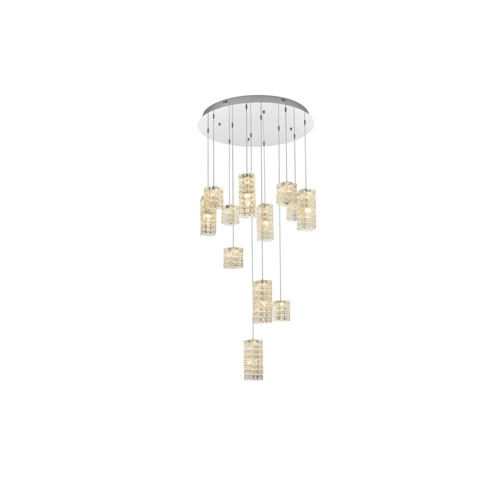 Aston 28 inch LED Pendant in Chrome. Picture 5