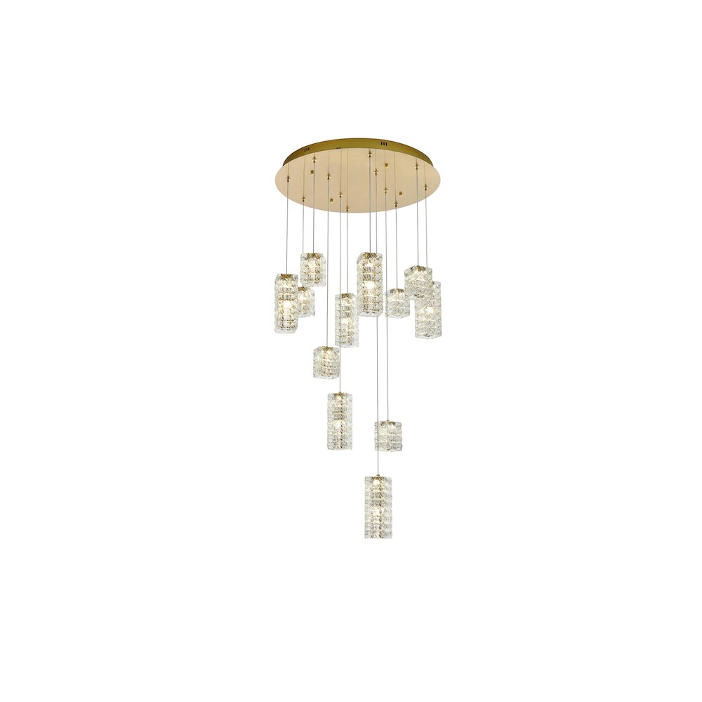 Aston 28 inch LED Pendant in Satin Gold. Picture 1